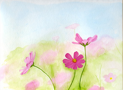 Image of my first watercolor flowers