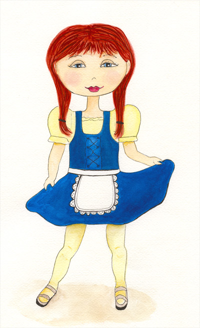 Photo of a watercolor girl - Heidi