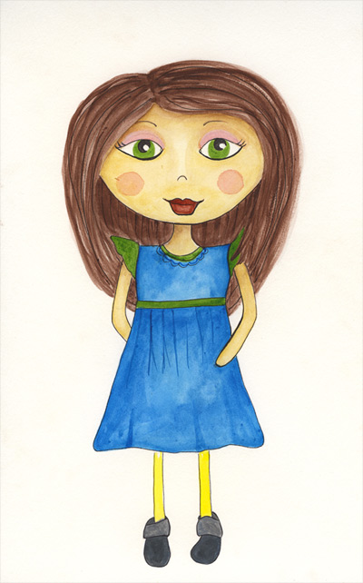 Photo of a watercolor girl - Karen